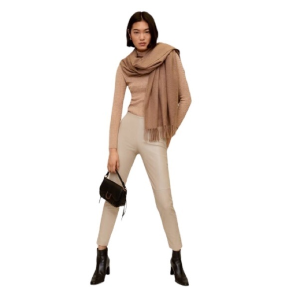 Mango Pants - MANGO slim fit ankle length trousers. Neutral colour ankle button